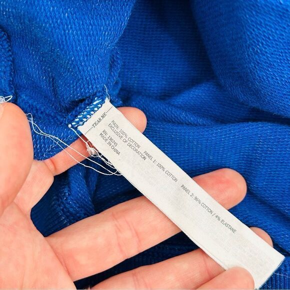 Lorna Jane bold vivid blue lace sleeve sweatshirt size medium - Picture 7 of 7